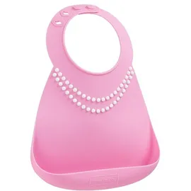 Make My Day Baby Bib Σαλιάρα Σιλικόνης Tiffany Pink Pearls  6m-3y (1τεμ) κωδικος: 80230
