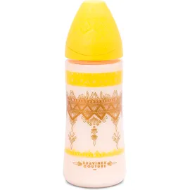 SUAVINEX Premium Haute Couture Μπιμπερό 360 ml Πλαστικό 3P με Θηλή Σιλικόνης 4+ μηνών, Χρώμα YELLOW code 10 304181