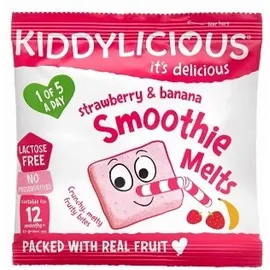 KIDDYLICIOUS Smoothie Melts Strawberry – Banana, Σμούθι Φράουλα – Μπανάνα, κατάλληλα από τον 12ο Μήνα, 6gr