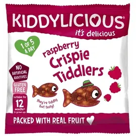 KIDDYLICIOUS Raspberry Tiddlers Ψαράκια Βατόμουρο, κατάλληλα από τον 12ο Μήνα, 12gr