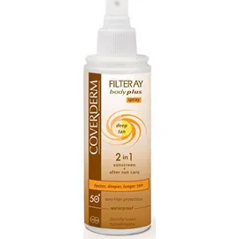 COVERDERM Filteray Body Plus Deep Tan, Αδιάβροχο Αντηλιακό Γαλάκτωμα Σώματος SPF50+ που Επιταχύνει το Μαύρισμα, 100ml