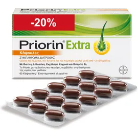 Bayer Priorin Extra (PROMO -20%) Συμπλήρωμα Διατροφής Κατά Της Τριχόπτωσης 60 ΚΑΨΟΥΛΕΣ