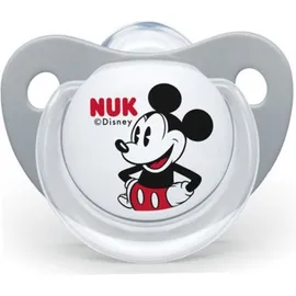 NUK Πιπίλα  DISNEY Mickey / Minnie 0-6 μηνών Γκρί με Κρίκο Ορθοδοντική από Σιλικόνη Μέγεθος1, 1τμχ, code 10.730.325