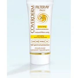 COVERDERM Filteray Face SPF20, Αντηλιακή κρέμα προσώπου, με χρώμα ανοιχτό Μπέζ, 50ml