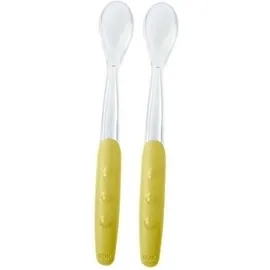 NUK Easy Learning Soft Spoon Μαλακό Κουταλάκι Σιλικόνης Πρώτης Βρεφικής Ηλικίας για Μωρά 4+ Μηνών Χρώμα Πράσινο Συσκευασία 2τεμ Code 10.255.065