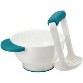 NUK Food Masher & Bowl Σετ Πολτοποίησης, Περιλαμβάνει  Μπολ και Πολτοποιητή για το φαγητό των Μωρών από 6+ μηνών Μπλέ Code 10.255.180