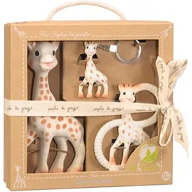 SOPHIE LA GIRAFE So' Pure Trio Σετ δώρου με τη Σόφι την Καμηλοπάρδαλη, Έναν δακτύλιο οδοντοφυΐας και Ένα Μπρελόκ (SKU): S220114