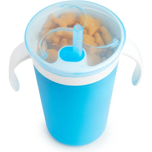 MUNCHKIN Snack And Sip Cup , Ποτήρι και Μπολάκι δύο σε ένα Χρώμα Μπλε Ροζ,  266ml, για παιδιά 12+Μηνών τμχ.1 code 11086 - Fedra