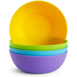 MUNCHKIN 4 Multi Bowls Σετ 4 Χρωματιστά Βαθιά μπολ με Ψηλά Άκρα για παιδιά 6+ μηνών συσκευασία 4 τμχ