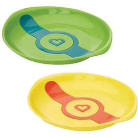 MUNCHKIN 2 White Hot Plates Σετ 2 Χρωματιστά Πιάτα με Ειδική Θερμοευαίσθητη Λωρίδα που γίνεται λευκή όταν το φαγητό είναι επικίνδυνα ζεστό για παιδιά 6+