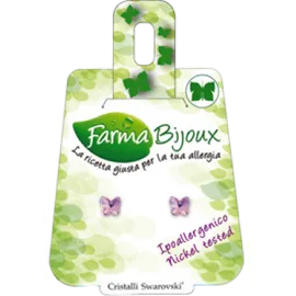 FARMA BIJOUX Σκουλαρίκια Υποαλλεργικά με κρύσταλλο Swarovski® , σχήμα πεταλούδα 5mm, χρώμα Light Rose, code: BE 45C14