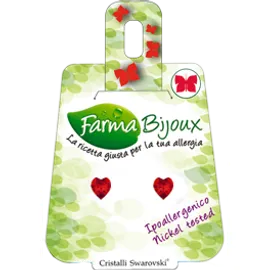 FARMA BIJOUX Σκουλαρίκια Υποαλλεργικά με κρύσταλλο Swarovski® , σχήμα καρδιά 5mm, χρώμα Light Siam Κόκκινο, code: BE 30C13