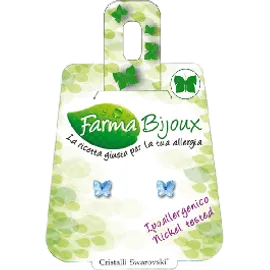 FARMA BIJOUX Σκουλαρίκια Υποαλλεργικά με κρύσταλλο Swarovski® , σχήμα πεταλούδα 5mm, χρώμα Acquamarina, code: BE 45C11