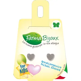 FARMA BIJOUX Σκουλαρίκια Υποαλλεργικά σχήμα καρδιά 7mm, χρώμα ΑΣΗΜΙ, code: A571