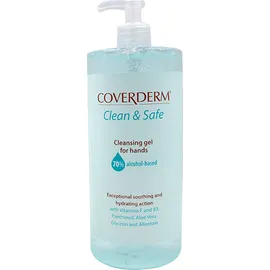 COVERDERM Clean & Safe Cleaning Gel Αντισηπτικό Τζελ Χεριών με Aloe Vera 70%, 500ml