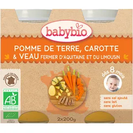 BABYBIO Γεύμα Μοσχάρι Γάλακτος με Λαχανικά +8μ (2x200γρ)