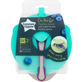 Tommee Tippee Feeding Bowl On the Go 7m+ 2 μπολ+καπάκι+κουτάλι