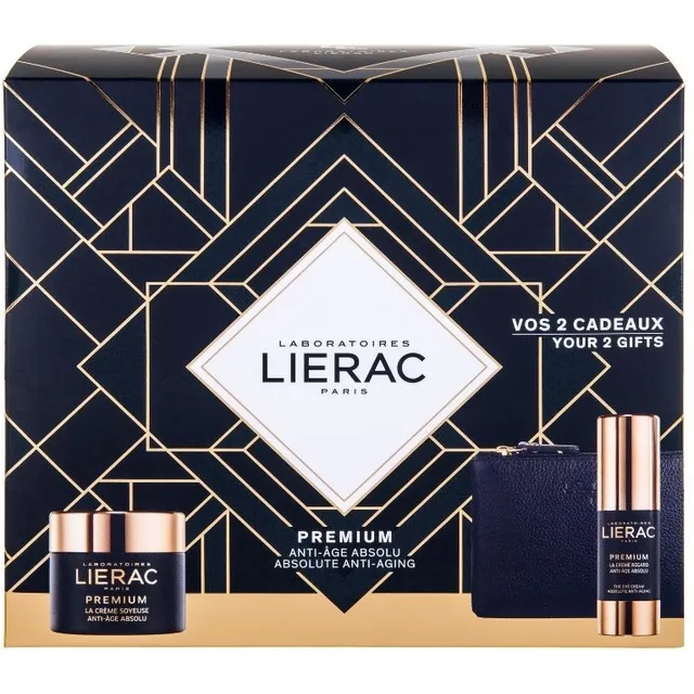 Lierac Set Premium La Creme Soyeuse 50ml & Premium Eye Cream 15ml &  Δερμάτινο Πορτοφόλι | Fedra