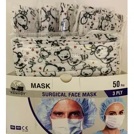 Surgical Face Masks 50 Παιδικές Χάρτινες Χειρουργικές Μάσκες 3 Στρώσεων My Cute Bear [10 Τεμάχια Ανά Σακουλάκι x 5 Σακουλάκια Ανά Κουτί]