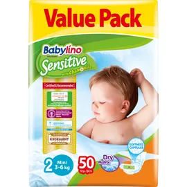 Βρεφική πάνα Babylino Sensitive Value Pack No2 3-6 Kg 50τμχ