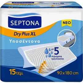 Septona Dry PLus XL Υποσέντονα που Διπλώνουν Γύρω από το Στρώμα, με 5 Στρώματα Προστασίας 90 x 180cm 15τμχ