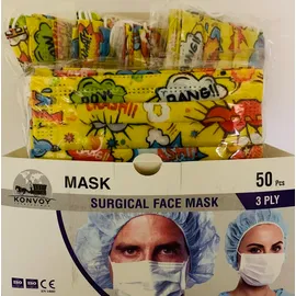 Surgical Face Masks 50 Παιδικές Χάρτινες Χειρουργικές Μάσκες Bang [10 Τεμάχια Ανά Σακουλάκι x 5 Σακουλάκια Ανά Κουτί]