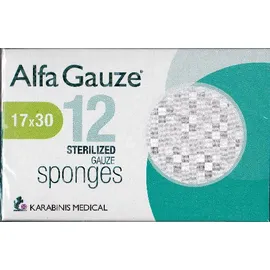 Alfa Gauze αποστειρωμένες κομπρέσες γάζας  ( 17 x 30 cm) 12τμχ