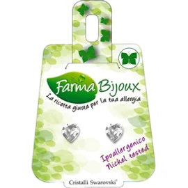 FARMA BIJOUX Σκουλαρίκια Υποαλλεργικά με κρύσταλλο Swarovski® , σχήμα καρδιά 6mm, χρώμα CRYSTAL Silver, code: BE 332C01