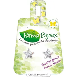 FARMA BIJOUX Σκουλαρίκια Υποαλλεργικά με κρύσταλλο Swarovski® , σχήμα αστέρι 10mm, χρώμα Silver, code: BE 41C01