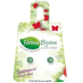 FARMA BIJOUX Σκουλαρίκια Υποαλλεργικά με κρύσταλλο Swarovski®, διαμέτρου 4,1mm, χρώμα ACQUAMARINA, code: BE 57C80