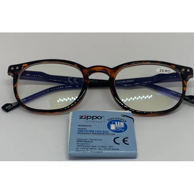 Zippo Γυαλιά Πρεσβυωπίας Με Φίλτρο Blue Light Κοκάλινα Ταρταρούγα  [32Z-B8-ZERO] - Fedra