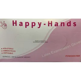 Happy Hands Γάντια Latex Χωρίς Πούδρα Μέγεθος:Large 100 Τεμάχια