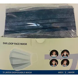 Μάσκες Προσώπου Μπλέ Disposable 3ply Mask 50 Τεμάχια [10 Τεμάχια ανά Σακουλάκι x 5 Σακουλάκια]
