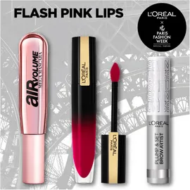 L'oreal Paris Set Air Volume Mega Mascara Black 9.4ml + L'Oreal Paris Gloss Rouge Briliant Signature 308 Be Demanding Liquid Lip Gloss 6,7ml + L'oreal Brow Artist Plumper Serum 000 Transparent 4,9ml