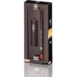 Garden Promo Kiss & Wink Set Lips  Intense Color Lipstick 4.5gr & Velvet Creamy Lip Pencil [21 Nude - 02 Coffe Talks]