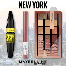 Maybelline Set Maybelline Nudes of New York Eyeshadow Palette 18gr + Maybelline Superstay Ink Crayon 15 Lead the Way + Maybelline The Colossal Go Extreme Volum' Express Mascara  Leather Black 9,5ml