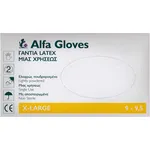 ALFA GLVOES Γάντια Latex Μιας Χρήσεως Ελαφρώς Πουδραρισμένα X-Large 100 pcs