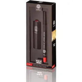 Garden Promo Kiss & Wink Set Lips  Intense Color Lipstick 4.5gr & Velvet Creamy Lip Pencil [24 True Red - 06 Let's Party]