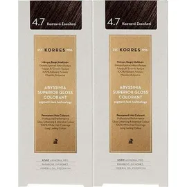 Korres Set Abyssinia Superior Gloss Colorant 4.7 Καστανό Σοκολατί 50ml 1+1