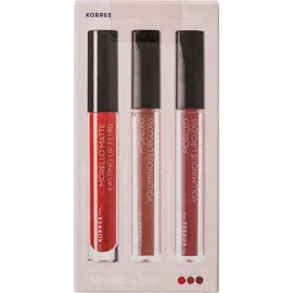 Korres Set Morrello Lips Matte 53 Red Velvet 3.4ml + Lipgloss 31 Bronze Nude 3.4ml + Lipgloss 23 Natural Purple 3.4ml -50%