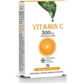 Power of Nature Vitamin c 500mg Σtevia 36 Mασώμενα Δισκία