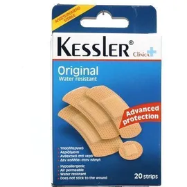 KESSLER ORIGINAL water resistant 20 Αυτοκόλλητα Αποστειρωμένα επιθέματα πληγών (20 τεμαχια ,4 μεγεθη) Ανθεκτικά στο νερό