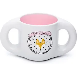 SUAVINEX Toddler Cup FOX Παιδικό Εκπαιδευτικό ποτήρι κύπελλο 200ml Ηλικία 6+ Χρώμα Άσπρο/Ροζ (τμχ1) Ref.302853