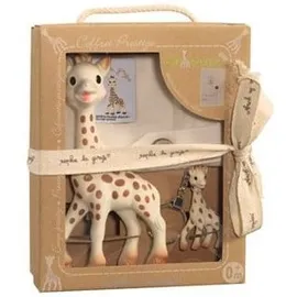 Sophie la Girafe so Pure Prestige Gift Box 616329 Σόφι η καμηλοπάρδαλη, 1 τεμάχιο, μπρελόκ, 1 τεμάχιο & θήκη από 100% οργανικό βαμβάκι, 1 τεμάχιο