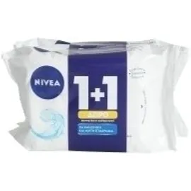 Nivea PROMO Refreshing Cleansing Wipes for Normal & Combination Skin Μαντηλάκια Καθαρισμού Ντεμακιγιάζ 2x25 Τεμάχια 1+1 ΔΩΡΟ