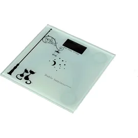 Medico Ηλεκτρονική Ζυγαριά Μπάνιου Γυάλινη Γκρι [ADS-4943] Με Γάτες