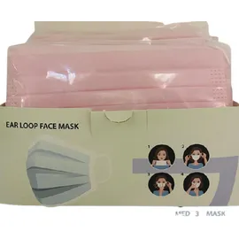 Μάσκες Προσώπου Ροζ Disposable 3ply Mask 50 Τεμάχια [10 Τεμάχια ανά Σακουλάκι x 5 Σακουλάκια]