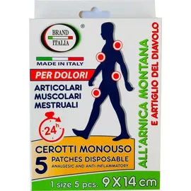 Medico Italia Brand Arnica Patches Επιδερμική Θεραπεία των Αρθρώσεων από Μυϊκούς Πόνους 9cm x 14cm 5 Τεμάχια