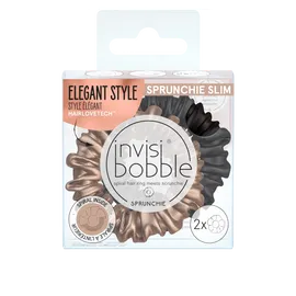 Ambitas Invisibobble Sprunchie Slim True Golden Λαστιχάκια Μαλλιών Χρυσό - Μαύρο 2 Τεμάχια