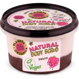 Natura Siberica Skin Super Good, Φυσικό απολεπιστικό σώματος Ανανέωσης «Renewing», Φράουλα & Σπόρους Τσία, 250ml